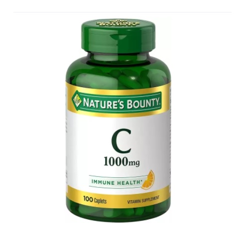 Nature's Bounty Vitamin C Pills and Supplement, Supports Immune Health, 1000mg, 100 Caplets, USA