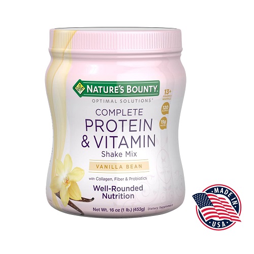 Protein Powder with Vitamin C Contains Vitamin C for Immune Health, provides Hair, Nail support & Digestive health support,Fiber & Probiotics, 453gm powder, USA