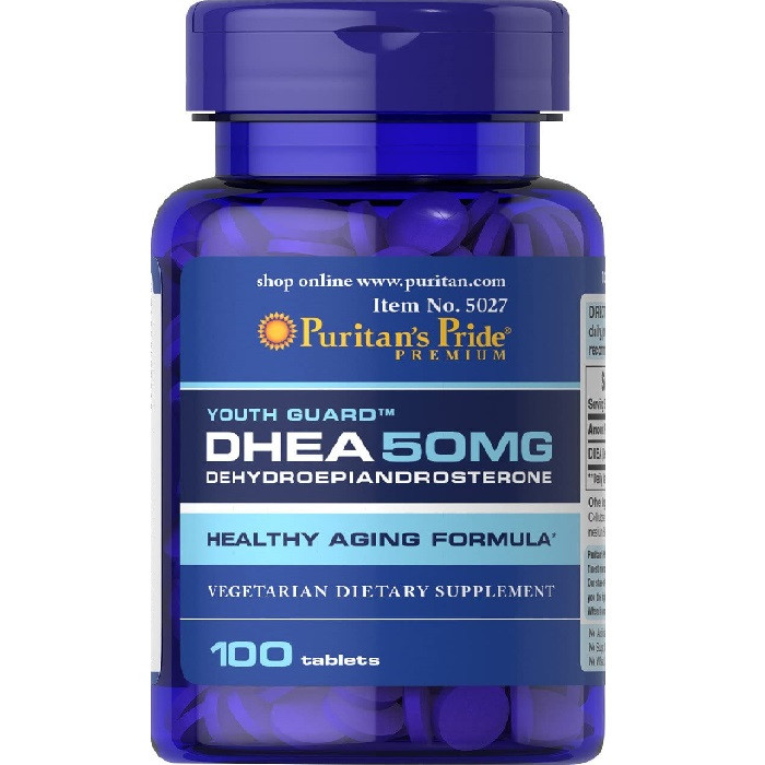 Puritans Pride DHEA 50mg, Support balanced hormone levels, Improve Fertility, Anti aging, 100 Tablets, USA