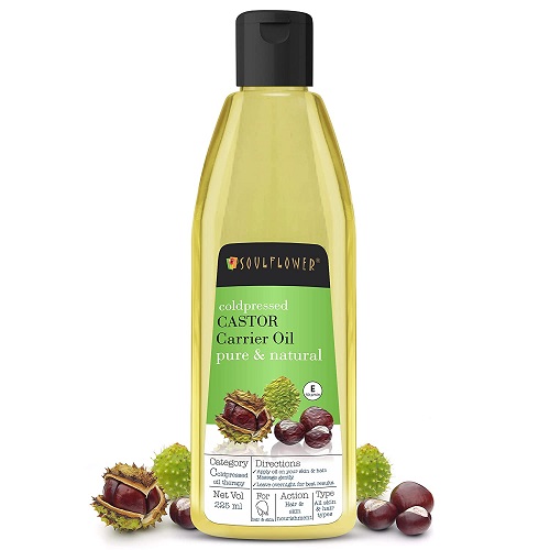 Soulflower Castor Oil, 225ml for Hair, Skin & Eyebrows, 100% Natural, Coldpressed & Hexane Free, Made in India