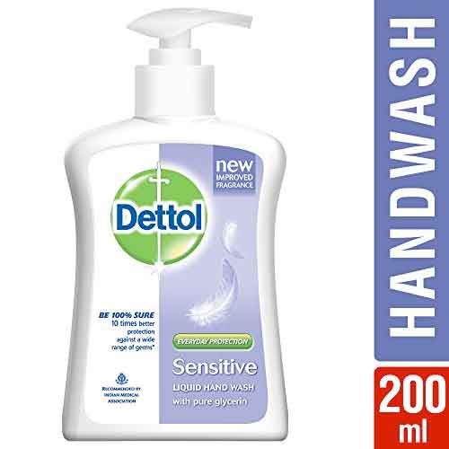 Dettol Handwash Sensitive 200ml Pump Liquid Soap
