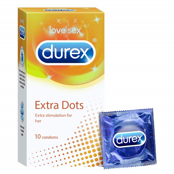Durex Extra Dotted Condom, Love sex, 10 Pcs