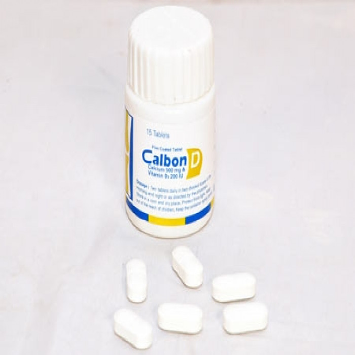 Calbon D 500 mg+200 IU 15 Pcs
