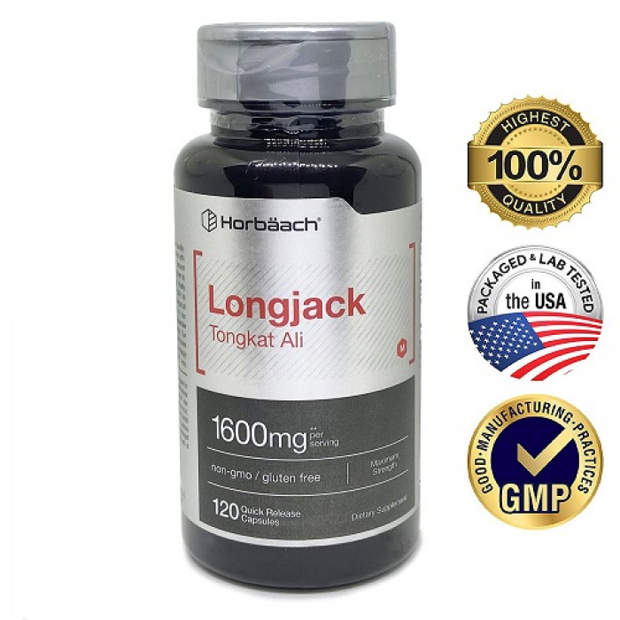 Longjack Tongkat Ali 1600mg, support Male Vitality & Endurance, supports a Natural Libido, Improve Performance, Longifolia Root Extract Powder, Testosterone Formula, 120 Capsules, USA
