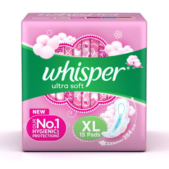 Whisper Ultra Soft Air Fresh Sanitary Napkin XL 15 Pads