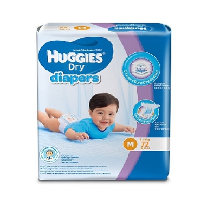 Huggies Dry Diapers (M 5-10kg) 72 Pcs