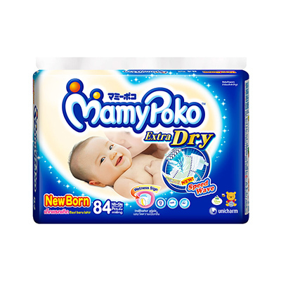 MamyPoko Dry Baby Diaper New Born(up to 5kg.) 84pcs.-Thai