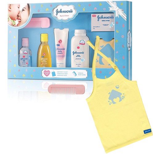 Johnson's New born Gift Set with Cotton Baby T-Shirt (7 Pieces)