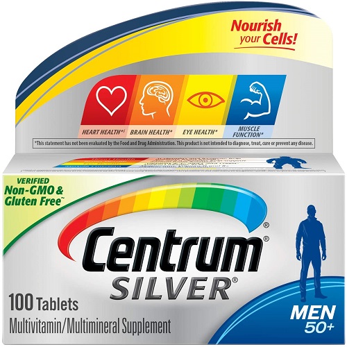 Centrum Silver Multivitamin for Men 50 Plus with Vitamin D3, B Vitamins and Zinc - 100 Count, USA