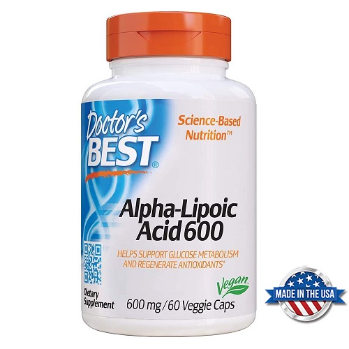 Doctors Best Alpha Lipoic Acid, Lower Blood Sugar Levels, prevent Memory Loss, Anti Oxidant Health & may Neutralize Free Radicals, 60 capsule, USA