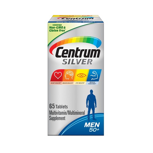 Centrum Silver Men 50+ Multivitamin (Improve Heart, Eye, Brain health & Muscle function) 65 Tablets - USA