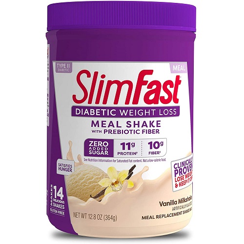 SlimFast Diabetic Friendly Meal Replacement Powder, Vanilla Milkshake, 364 gram, USA