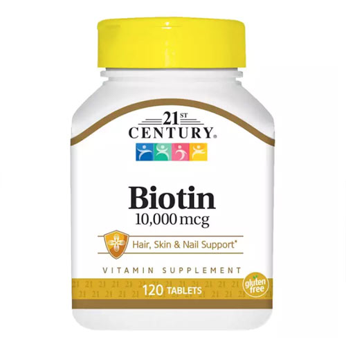 21st Century Biotin 10000 mcg, Essential Nutrient, Promotes Healthy Hair, Skin & Nails, Support Energy Metabolism, 120 Counts, USA