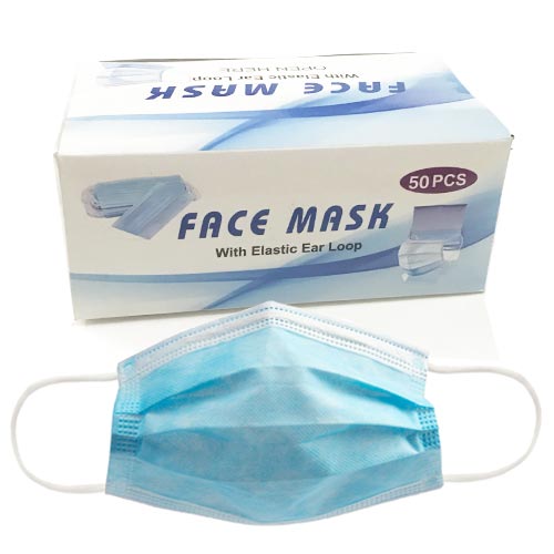 Face Mask 3ply with Nose bar 50pcs