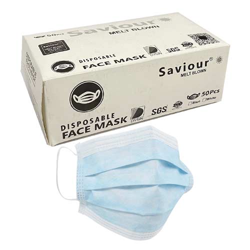 Saviour Melt blown Disposable Face Mask 3ply with Nose bar 50pcs