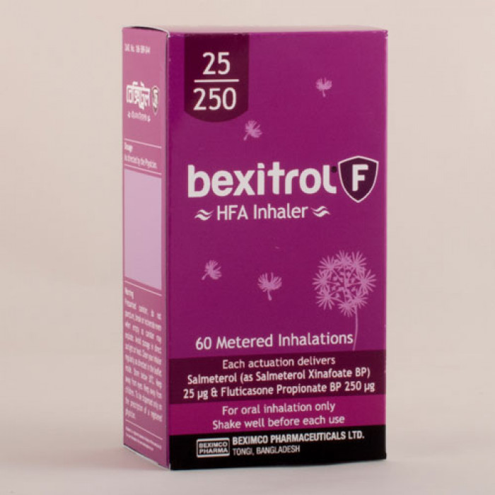 Bexitrol F HFA (MDI) Inhaler (25 mcg+250 mcg)/puff ( 60 metered )