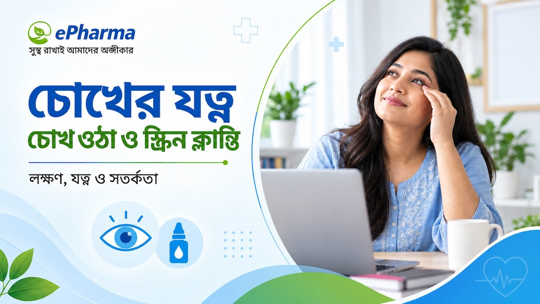 চোখের যত্ন: চোখ ওঠা, লাল চোখ ও স্ক্রিন ক্লান্তি কমানোর উপায়