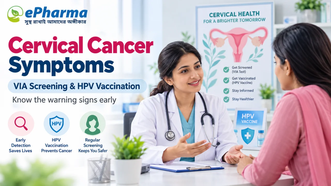 Cervical Cancer Symptoms: VIA Screening and HPV Vaccination