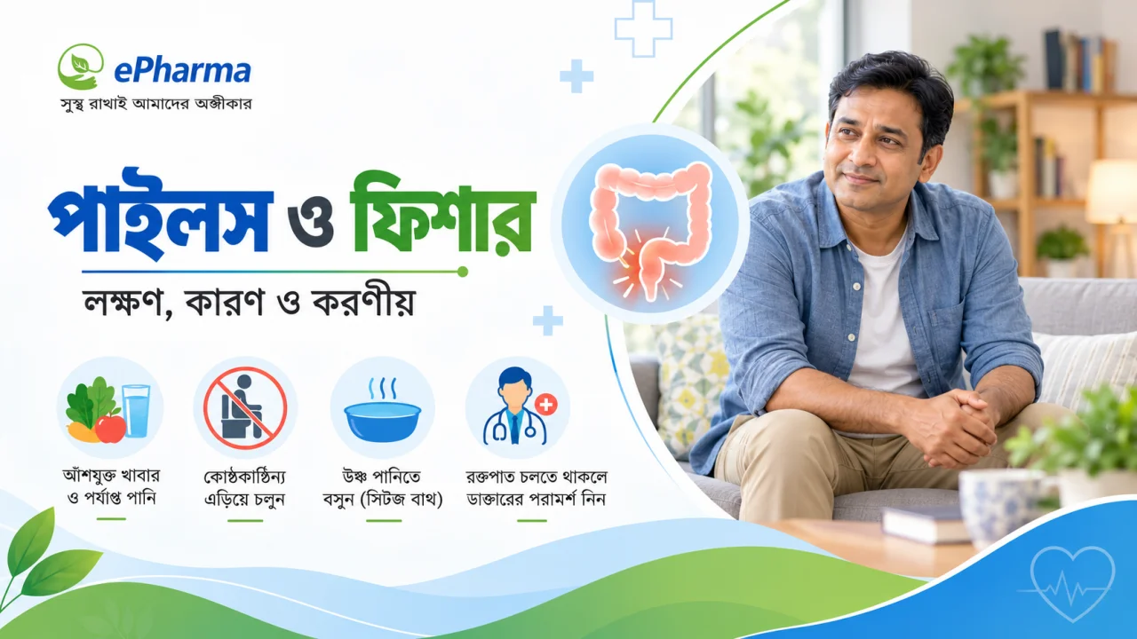 পাইলস ও ফিশারের লক্ষণ, কারণ ও চিকিৎসা: ঘরে কী করবেন, কখন ডাক্তার দেখাবেন