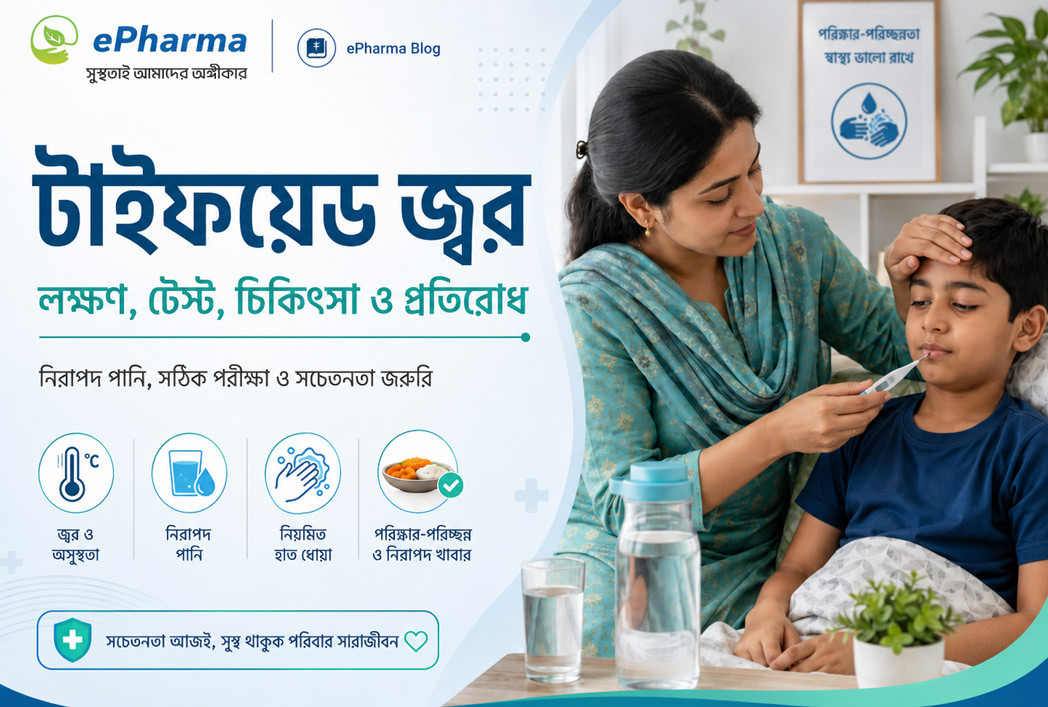টাইফয়েড জ্বর: লক্ষণ, কারণ, চিকিৎসা ও প্রতিরোধ