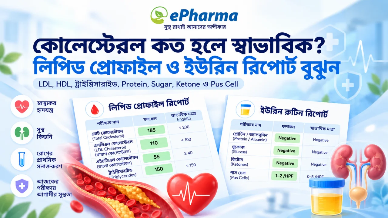 কোলেস্টেরল কত হলে স্বাভাবিক? লিপিড প্রোফাইল ও ইউরিন রিপোর্ট বুঝুন
