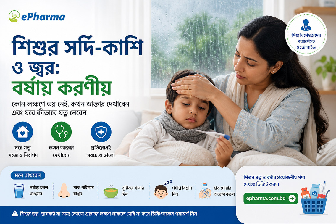 শিশুর সর্দি-কাশি ও জ্বর: বর্ষায় করণীয়