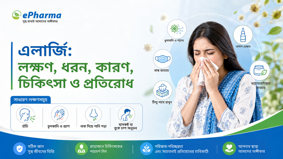 এলার্জি: ধরন, লক্ষণ, কারণ ও চিকিৎসা — সম্পূর্ণ গাইড