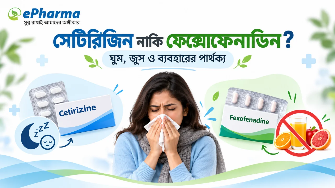 সেটিরিজিন নাকি ফেক্সোফেনাডিন: কোনটা কখন, পার্থক্য কী
