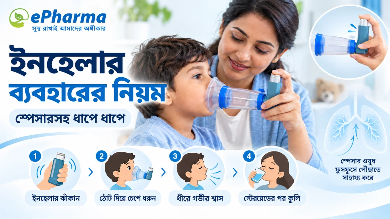 ইনহেলার ব্যবহারের নিয়ম: স্পেসারসহ ধাপে ধাপে সঠিক পদ্ধতি