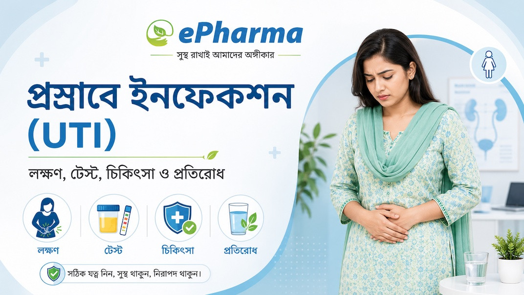 প্রস্রাবে ইনফেকশন (UTI): লক্ষণ, টেস্ট, চিকিৎসা ও প্রতিরোধ