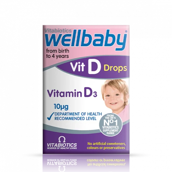 Vitabiotics Wellbaby Vitamin D Drops 10µg | Birth To 4 Years | 30ml | UK