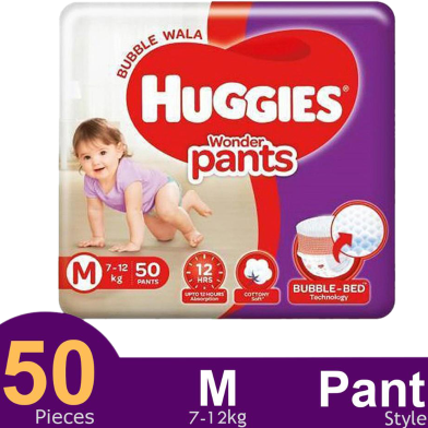 Huggies Wonder Pants M, 7-12 kg, 50pcs - Buy Online in Bangladesh | ePharma