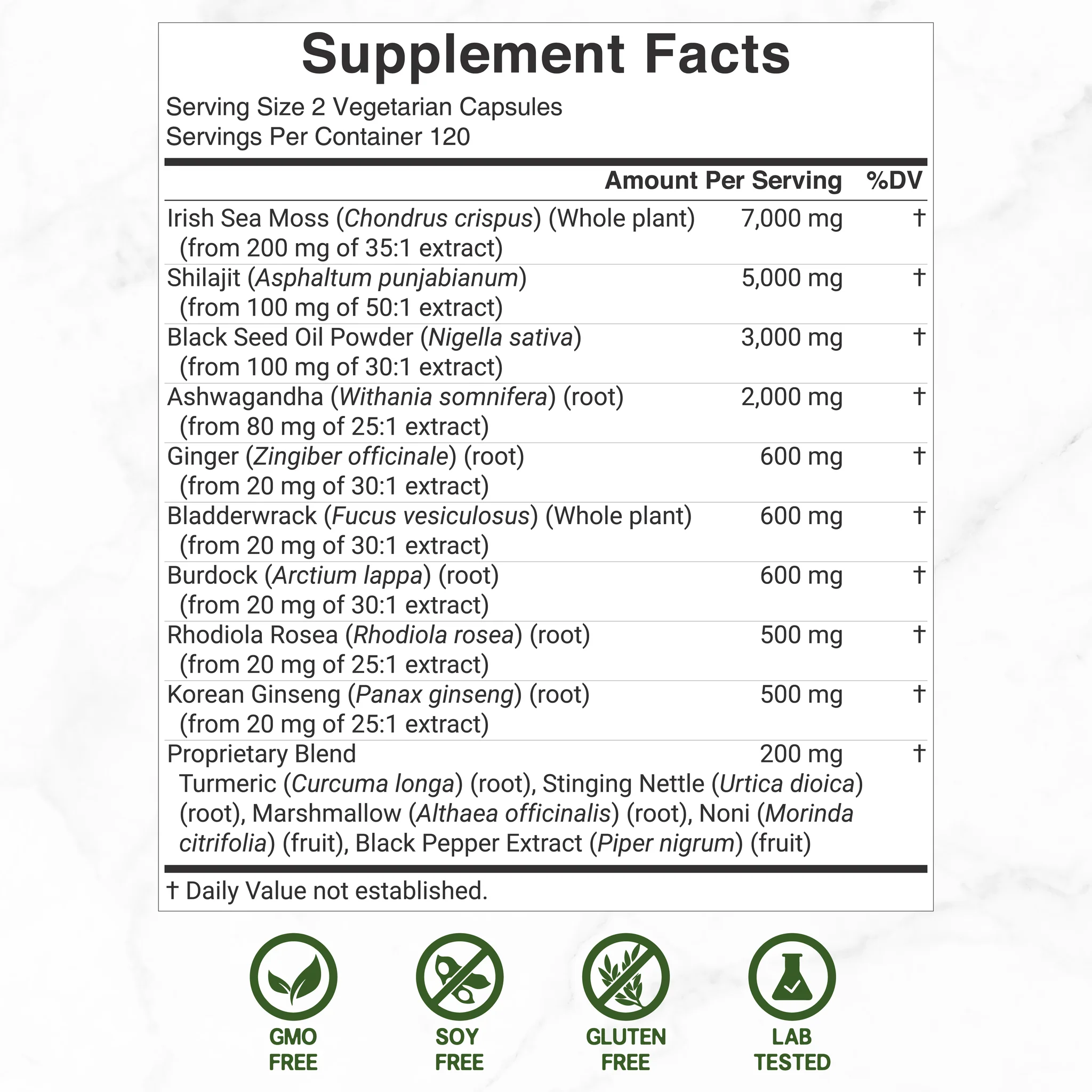 Irish Sea Moss 240 Veggie Capsules – 14 Superfood Complex with Black Seed Oil, Ashwagandha, & Ginger - Buy Online in Bangladesh | ePharma