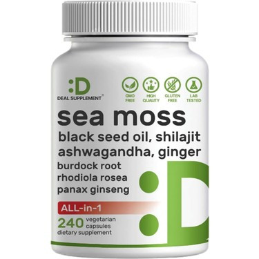 Irish Sea Moss 240 Veggie Capsules – 14 Superfood Complex with Black Seed Oil, Ashwagandha, & Ginger - Buy Online in Bangladesh | ePharma
