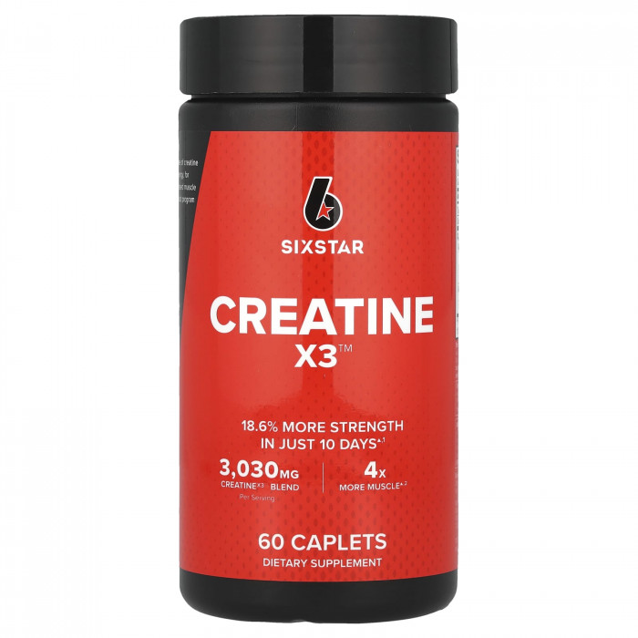 Six Star Creatine X3 3030 mg, 60 Caplets