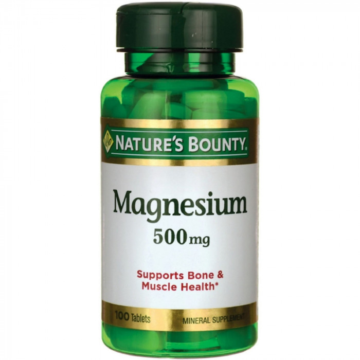 Nature's Bounty Magnesium 500 Mg, 100 Tablets | USA