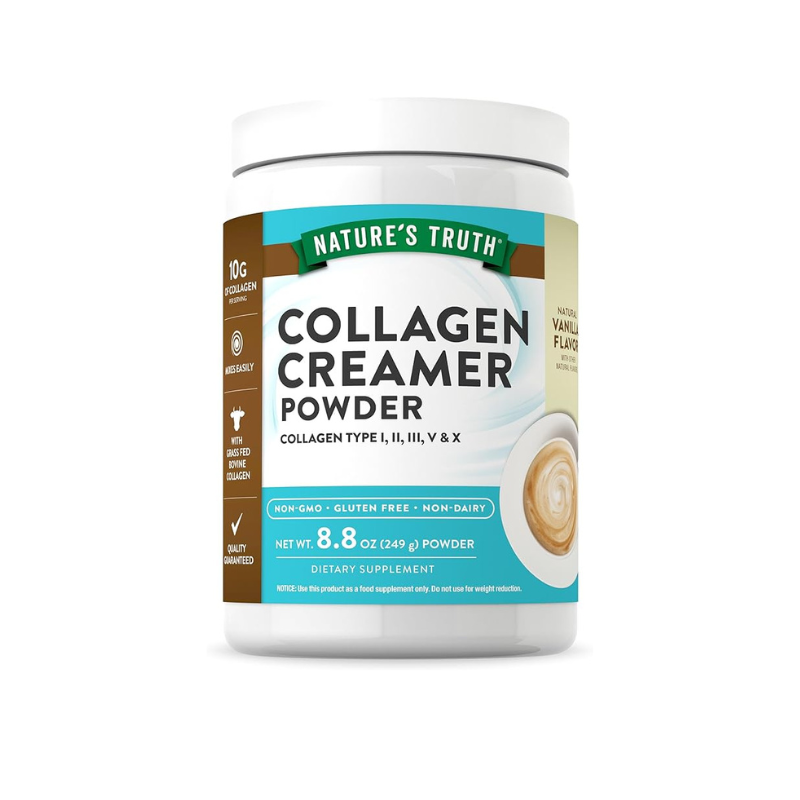 Nature’s Truth Collagen Creamer Vanila Powder, Collagen Types I, II, III, V, and X | 8.8 oz (249g)