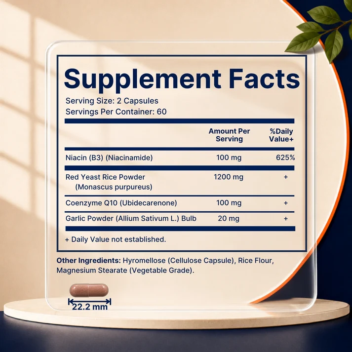 Vitamatic Red Yeast Rice 1200mg+CoQ10, 120 Capsules, USA - Buy Online in Bangladesh | ePharma