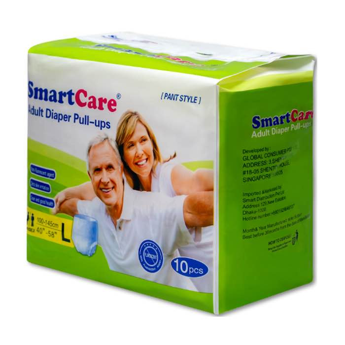 Smartcare Adult Unisex Diapers, Pull-ups, Pant, L Size (100-145cm) 10pcs