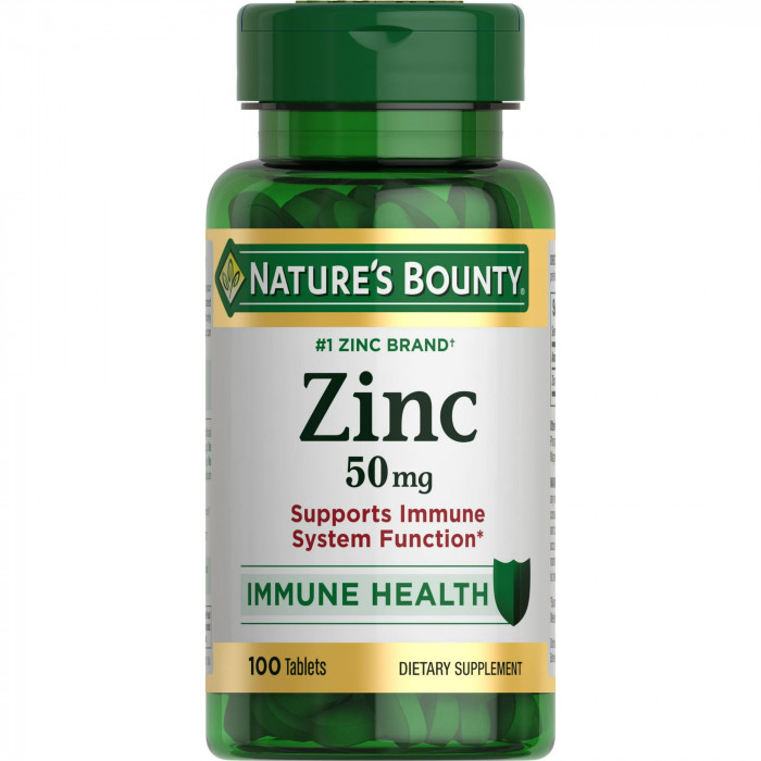 Nature's Bounty Zinc 50 mg, 100 Caplets | USA Made
