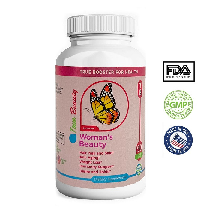 Womans Beauty, Promotes Healthy Hair, Skin & Nails, Helps Support Energy Metabolism, Faster Absorption, 90 Capsules, USA