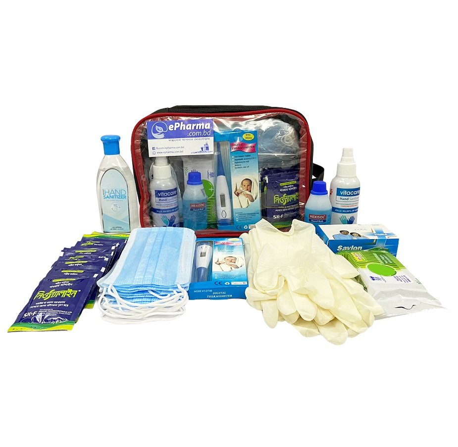 ePharma Home Hygiene Pack (৯ টি অতি প্রয়োজনীয় আইটেম সমৃদ্ধ, হাইজিন প্যাক)