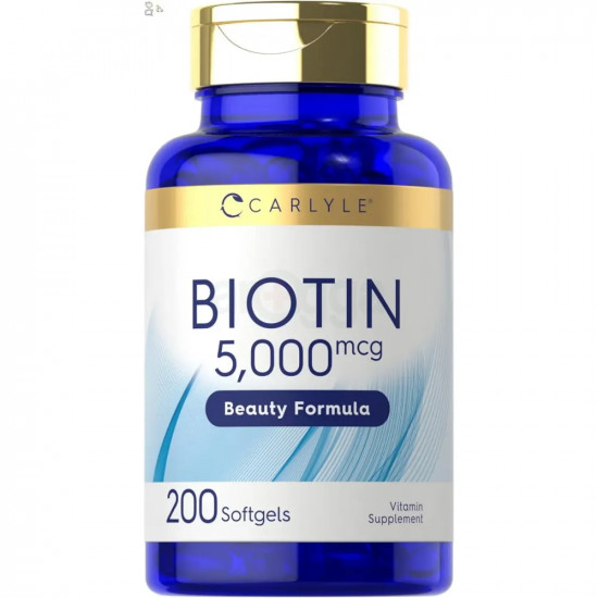 Carlyle Biotin 5000mcg, 200 Softgels | USA