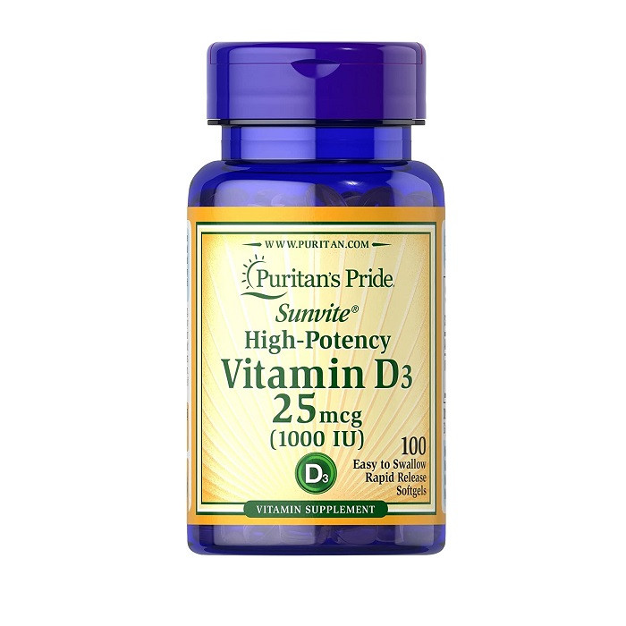 Puritans Pride Vitamin D3 10,000 IU, 100 Count, for healthy Bones and Teeth, supports Immune, Brain, & Nervous system, USA.