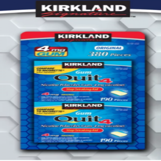 Kirkland Signature Quit Smoking Nicotine Gum | 4mg | 380 Pieces