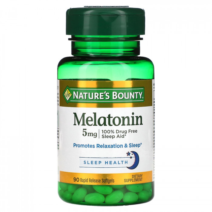 Nature's Bounty Melatonin 5 mg, 90 Rapid Release Softgels | USA