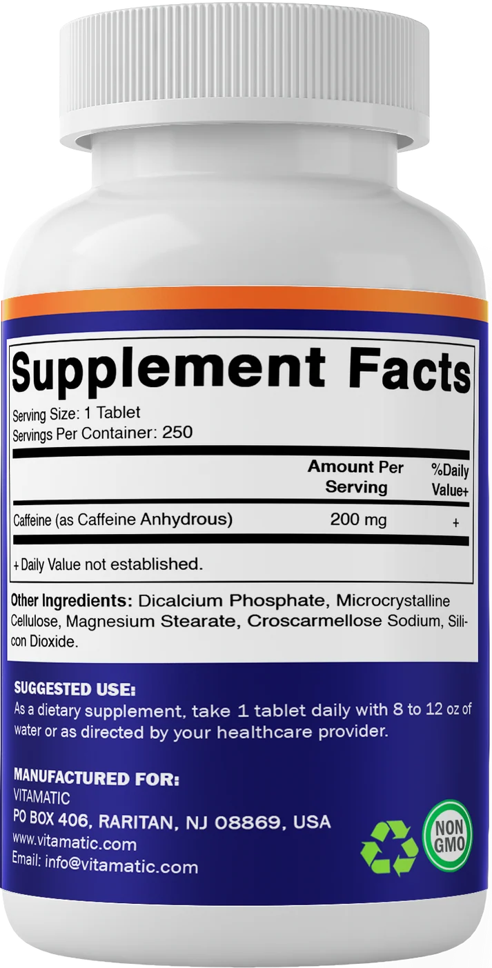Vitamatic Caffeine 200mg, 250 Tablets - Buy Online in Bangladesh | ePharma