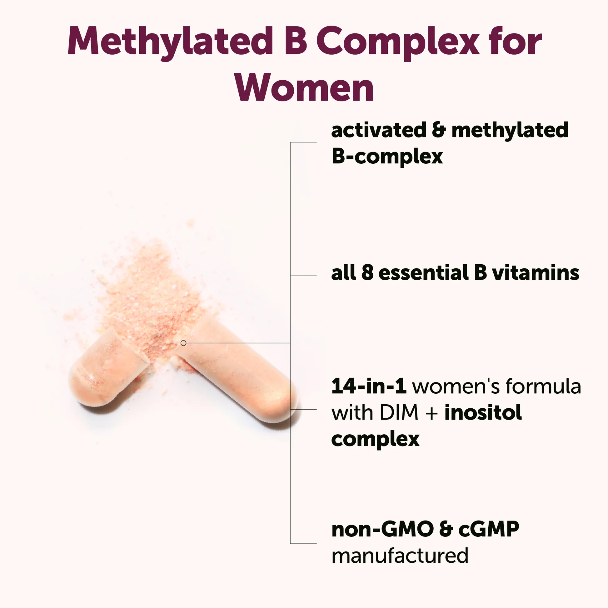 Micro Ingredients Methylated B Complex for Women, 240 Capsules - Buy Online in Bangladesh | ePharma