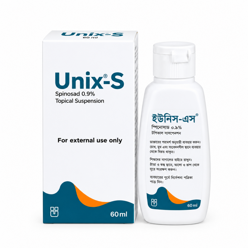 Unix-S 0.9% Topical Suspension 60ml - Buy Online in Bangladesh | ePharma