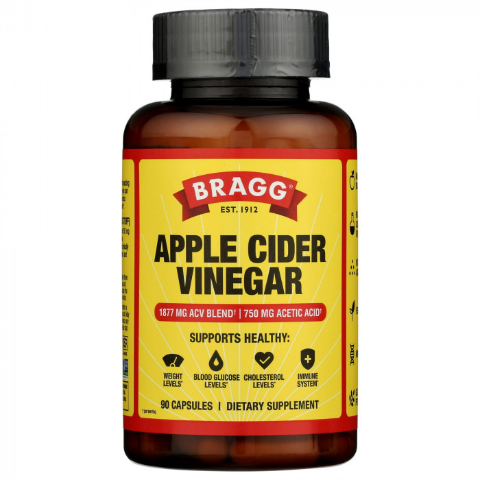 Bragg Apple Cider Vinegar Capsules, 90 Capsules | USA Made